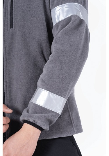 Omuz Ve Kol Reflektörlü Polar Gri