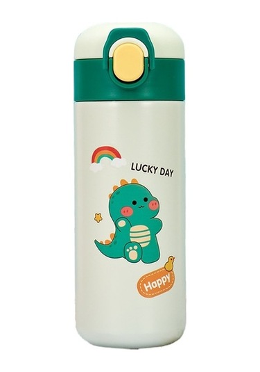 Getfit Çocuk Su Bardağı Termos Bardak Bardak Çocuk Soğuk Termos Bardak 316 Paslanmaz Çelik Termo Yeşil