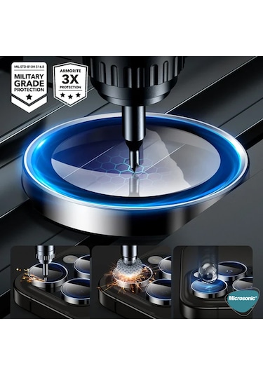 Microsonic Apple Uyumlu iPhone 17e Tekli Kamera Lens Koruma Camı Siyah