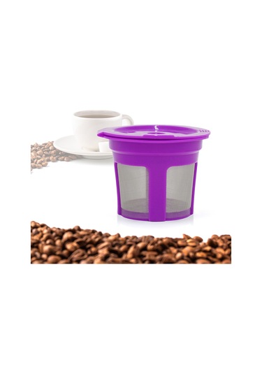 Kangvka Keurig 2.0 & 1.0 Makinaları İçin Yeniden Kullanılabilir Kahve Kapsülü - 304 Çelik Filtreli, Mor Tekli - Kaliteli Aroma Ve Kremalı Lezzet Sağlar Mor