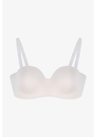 2'li Paket - Kadın Dolgusuz Mikro Straplez Sütyen Siyah - Ekru