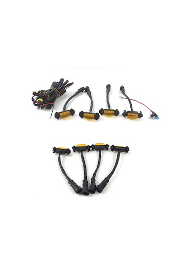 Jeehugo Araba Grili Led Sarı Işıklar - Gündüz Çalışma Ve Gösterge Lambaları, Amber Işık, 12v, Su Geçirmez, Kolay Kurulum 4 Adet