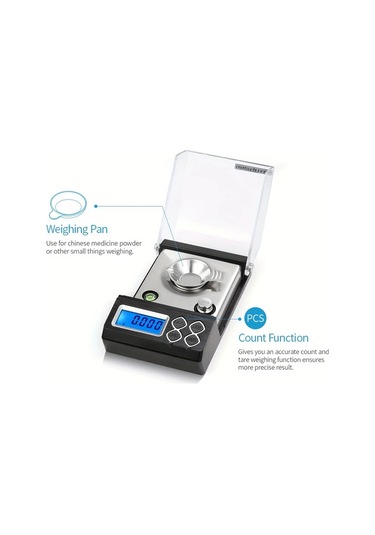 Xuweiwei 1pc 50g 0.001g Hassasiyetli Dijital Miligram Ölçeği Profesyonel Mini Elektronik Denge Tozu Altın Mücevher Mutfak Ölçeği -