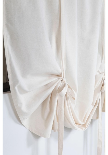 Naturel Potlu Perde Retro Krem