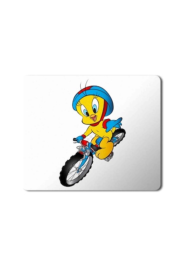 Tweety Bisiklet Baskılı Mousepad Mouse Pad