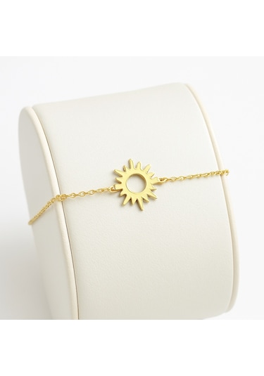 Ariş Güneş Sembolü Altın Bileklik Sarı Altın