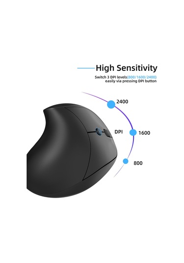 Suntek Oyuncular Için Şarj Edilebilir Ergonomik Fare 2,4 Siyah