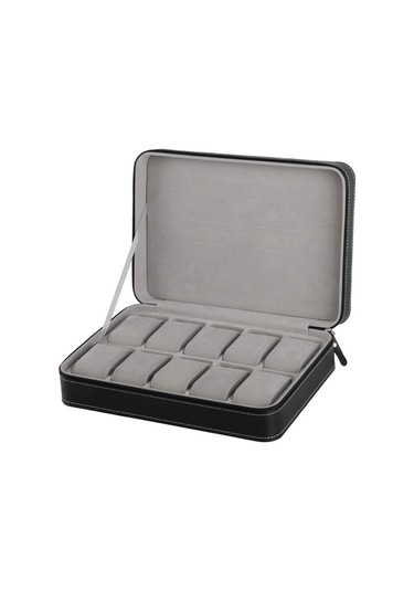 Yue Store Aynalı 10 Bölmeli Saat Saklama Kutusu - Siyah