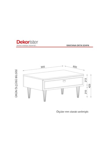 Dekorister Exclusive Ravenna Orta Sehpa Beyaz-Mermer