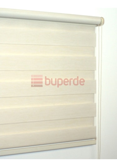 Buperde Ekru (Açık Krem) Eko Bambu Zebra Stor Perde