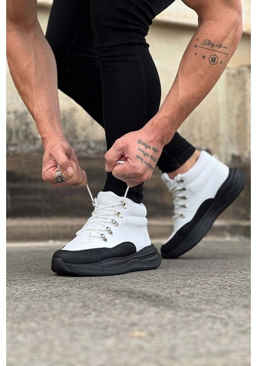 Wagoon Wg035 Kömür Beyaz Yüksek Taban Yarım Bilek Bot Çok Renkli