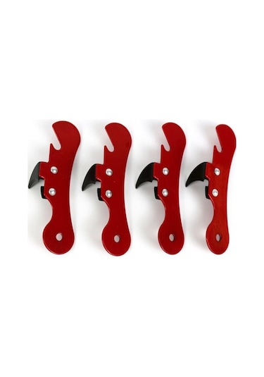 Zahmetsizce Konserve Açacağı Çok Fonksiyonlu Güvenli Ergonomik Şişe Açacağı Mutfak Aracı Kırmızı