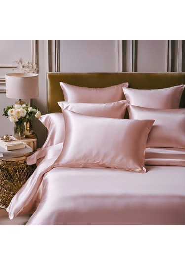 Antibakteriyel Terletmeyen İpek Saten Yastık Kılıfı 2'li 50x70 Pembe Pembe