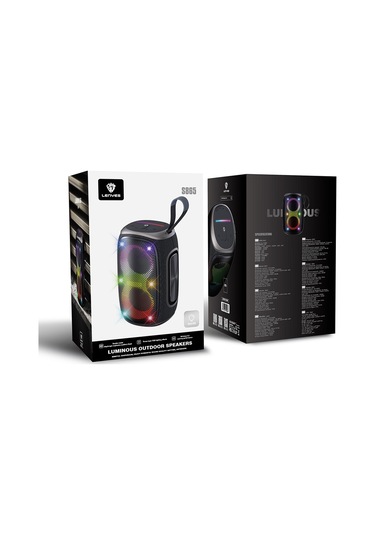 Lenyes S865 Luminous Serisi Su Geçirmez Çoklu Giriş Rgb Işıklı Tws Bluetooth Hoparlör V5.3 40w Siyah