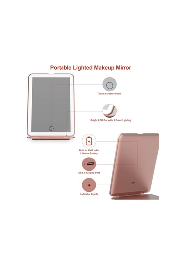 Seyahat Makyaj Aynası, Aydınlatmalı Taşınabilir Ayna, Karartılabilir Dokunmatik Ekran Diğer