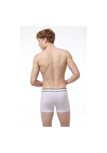Malabadi Erkek Beyaz 3'lü Pamuk Elastan Boxer 3m075