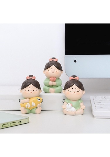 Opulentliving Suntek Reçine Kız Heykeli, Ev Dekorasyonu, Küçük, Ofis Ve Araba İçin Küçük