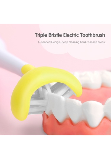 Mufunye "çocuklar İçin Şarj Edilebilir 3 Modlu U Şekilli Diş Fırçası - 2 Dakika Zamanlayıcılı"