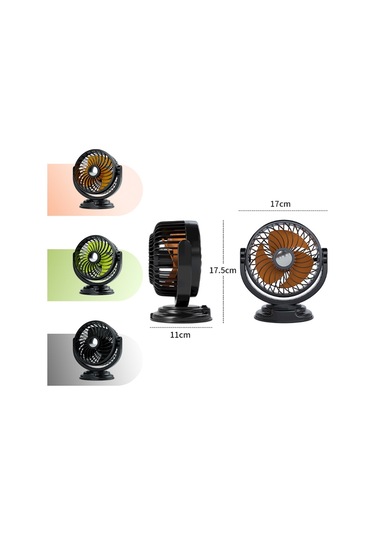 F611 Döndürülebilir Çok Açılı Hava Beslemeli Araba Sessiz Fanı 12v Çakmak