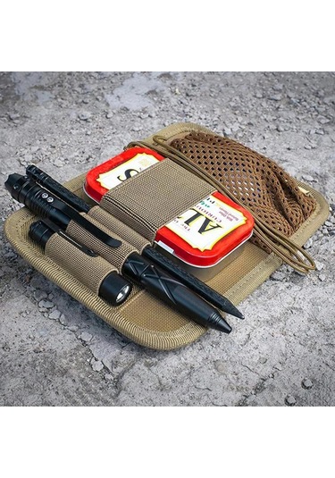 Hangfox Siyah Nilon Taktik Çanta İç Inserti - Modüler Ağızlı Çantalar İçin, El Feneri, Kalem, Anahtar Vb. Küçük Eşyalar İçin Organizatör Panel 19x13cm