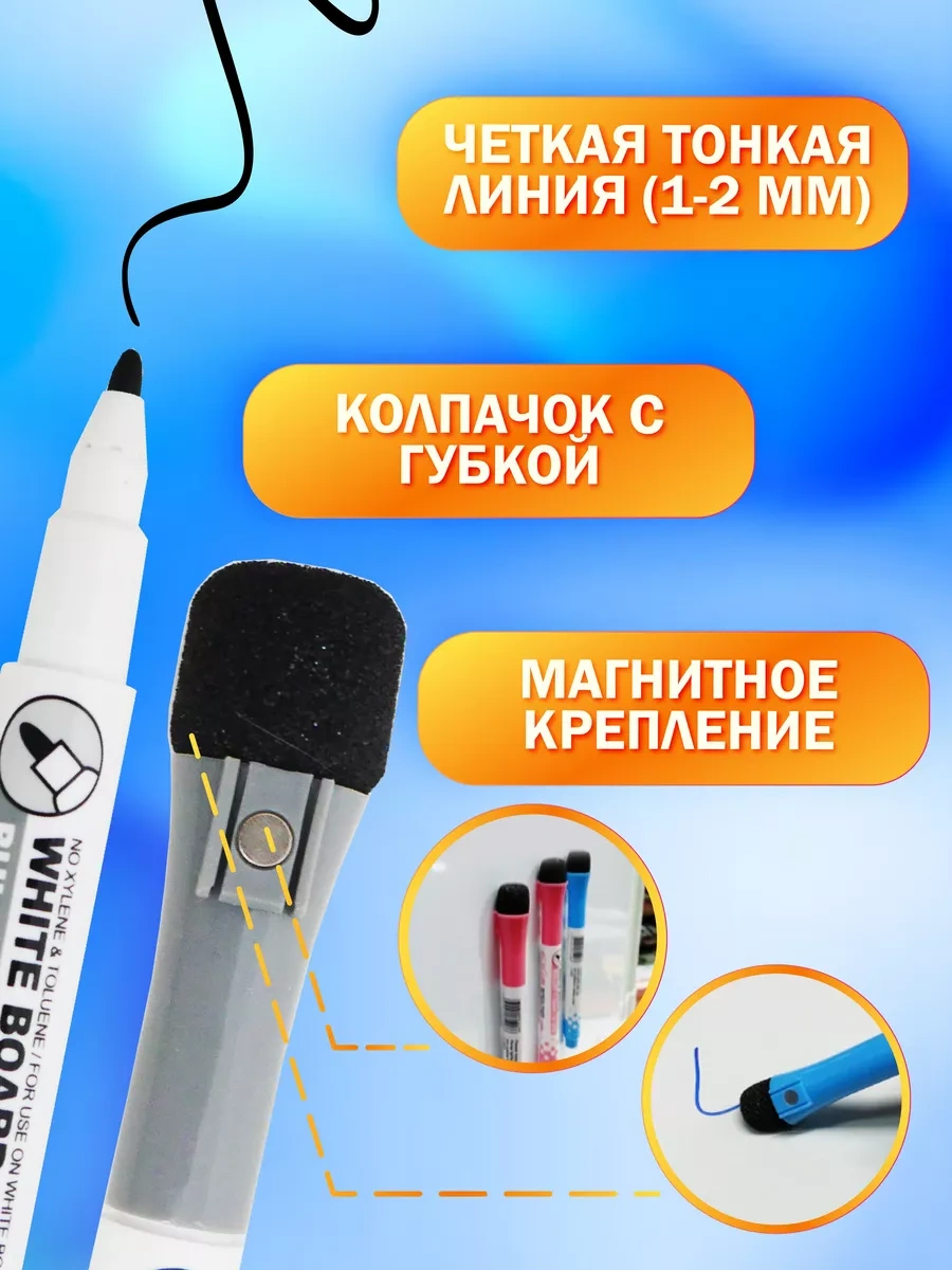 Magburg Manyetik İşaret Tahtası İçin İşaretleyici Seti 115002413 Siyah