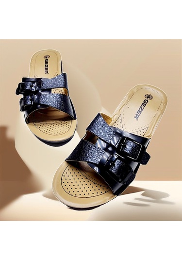 Günlük Çift Toka Ayarlanabilir Parlak Ev Ve Dışarı Terliği 001