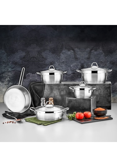 Özlife Polo 9 Parça Tencere Seti Sade