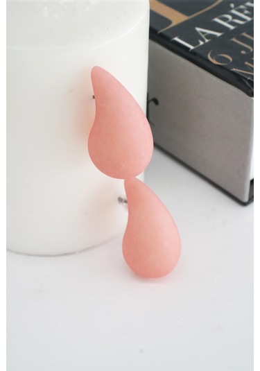 Kadın Vip Seri Su Damlası Model Küpe E. Pembe