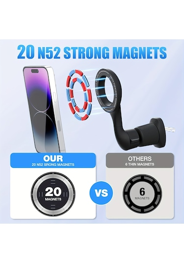 Tcherchı 360 Derece Dönüşlü Araç Havalandırması İçin Manyetik Telefon Tutucu