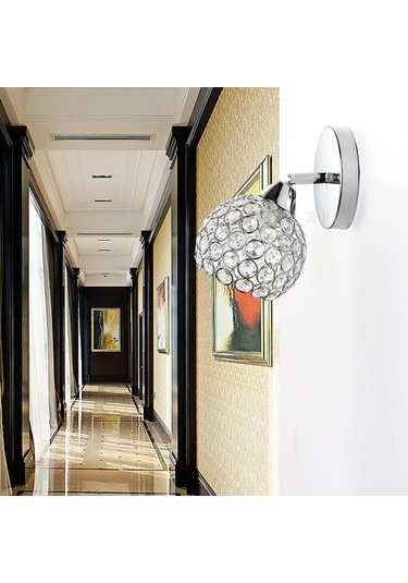 Wezone Gümüş Kristal Duvar Lambası - Metal万向kafa, 3 Renkli, G9 Kaynaklı, 220v-240v, Yatak Odası/mutfak/anahtar Bölgeleri Gümüş