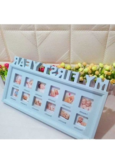 Tongxida Yaratıcı Kendin Yap Ev Dekoru Bebek Anıtı Büyüyen Fotoğraf Çerçevesi Mavi