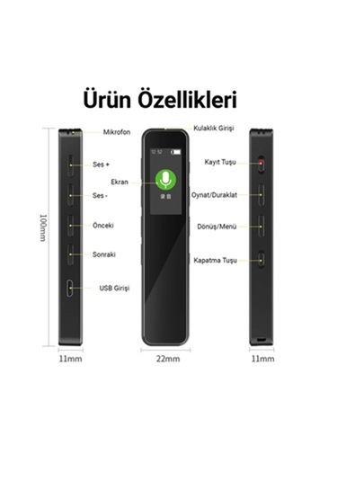 Kb 90 Led Ekranlı 64gb Mp3 Çalar Kesintisiz Ses Kayıt