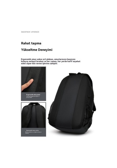 Sırt Çantası Erkek Büyük Kapasiteli Bilgisayar Çantası Üniversite Öğrencisi Sırt Çantası Kırmızı - Gri