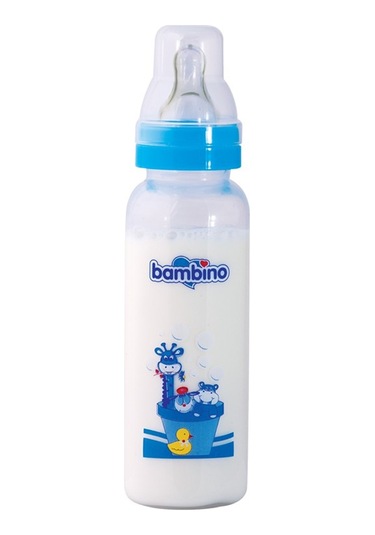 Bambino Natural Standart PP Biberon 250 ml - Mavi