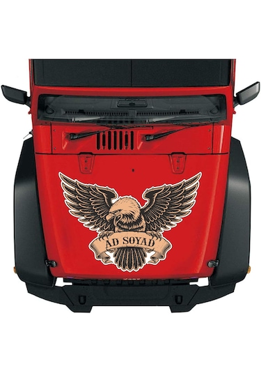 Kişiye Özel Ad Soyad Kartal Sticker - Kartal Eagle Beşiktaş Sticker - Araba Oto Motosiklet Karavan Sticker - 00070 12X8 Cm