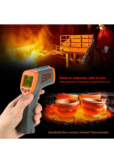 Qingmipy Smart Sensor At380 Endüstriyel Isı Ölçer -32 380 C Dijital El Tipi Kızılötesi Termometre Pil Dahil Değil