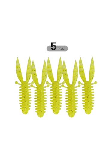 Springsun 5 Adet Yumuşak Karides Yem 5,5cm - Tatlısu Balıkçılığı İçin Gerçekçi Hareketli Yapay Yem