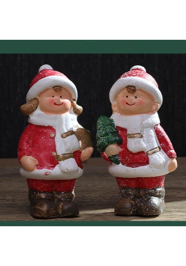 Homyl Seramik Bebek Figürleri Yılbaşı Süsleri Tatil Partisi Ofisi 3,5 Cm X 3,5 Cm X 11,5 Cm