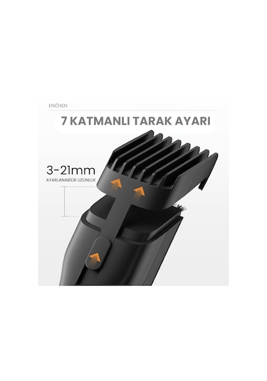 Enchen Boost Siyah Taşınabilir Şarjlı Saç Kesim Makinesi