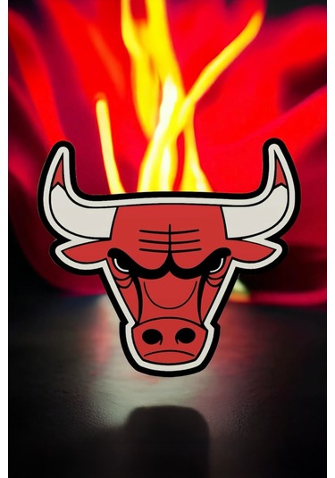 Chicago Bulls Dekoratif Aydınlatma Led Gece Lambası Çok Renkli