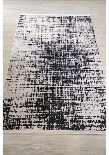 Modern Gri Yıkananabilir Mutfak Halısı Kaymaz Dekoratif Kilim