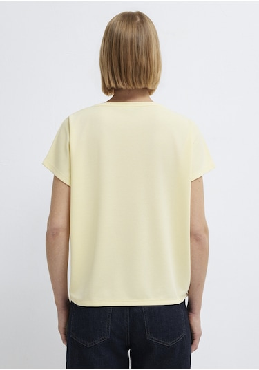 Mavi - Soft-premium Sarı Tencel Modal Karışımlı Basic Tişört 167245-84571