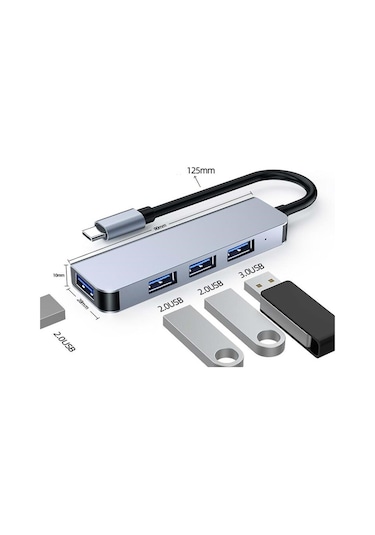 Type-C 1xUSB 3.0 3xUsb 2.0 HUB Otg Çoğaltıcı Adaptörü BYL-2013T