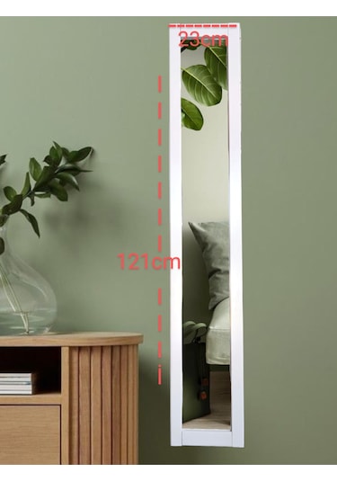 Beyaz Ahşap Dekoratif Duvar Ayna 121 23 Beyaz