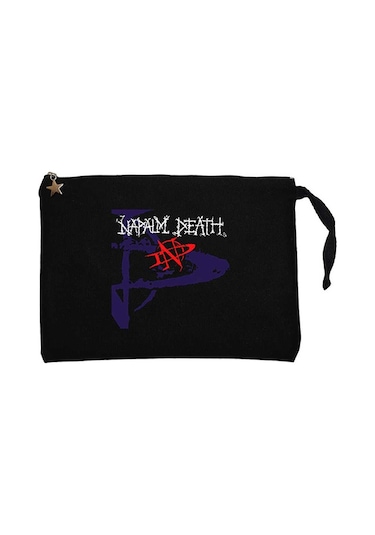Kipling Napalm Death Greed Killing Siyah Clutch Cüzdan / El Çantası Siyah