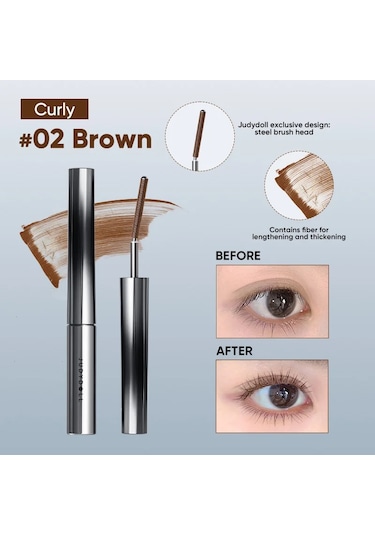 Judydoll Demir Maskara 2g, Su Geçirmez, Uzatma Ve Kıvırma, Güçlü, Tanımlanmış Curly Brown Dark Topaz