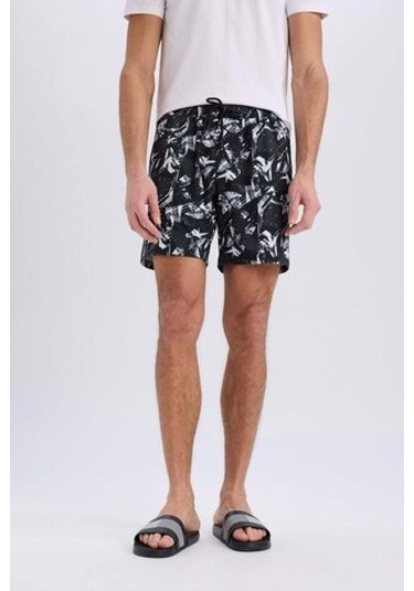 Defacto Defactofit Regular Fit Baskılı Esnek Dokulu Diz Boyu Sporcu Deniz Şortu B5994ax25hsbk81 Siyah