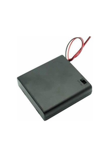 4'lü Aa Pil Yuvası Anahtarlı ve Kapaklı