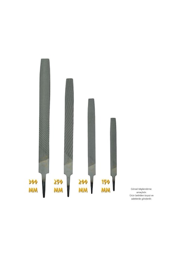 Sgs Yassı Düz Eğe Seti Orta Dişli - 150-200-250-300 Mm. - 4 Parça