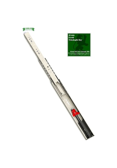 Array Teleskopik Frenli Çekmece Rayı 46 Mm 40 Cm ( Set )